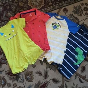 Boy short sleeve shirt rompers